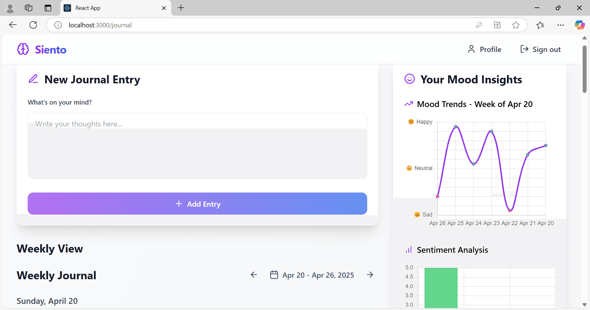 Screenshot of Siento